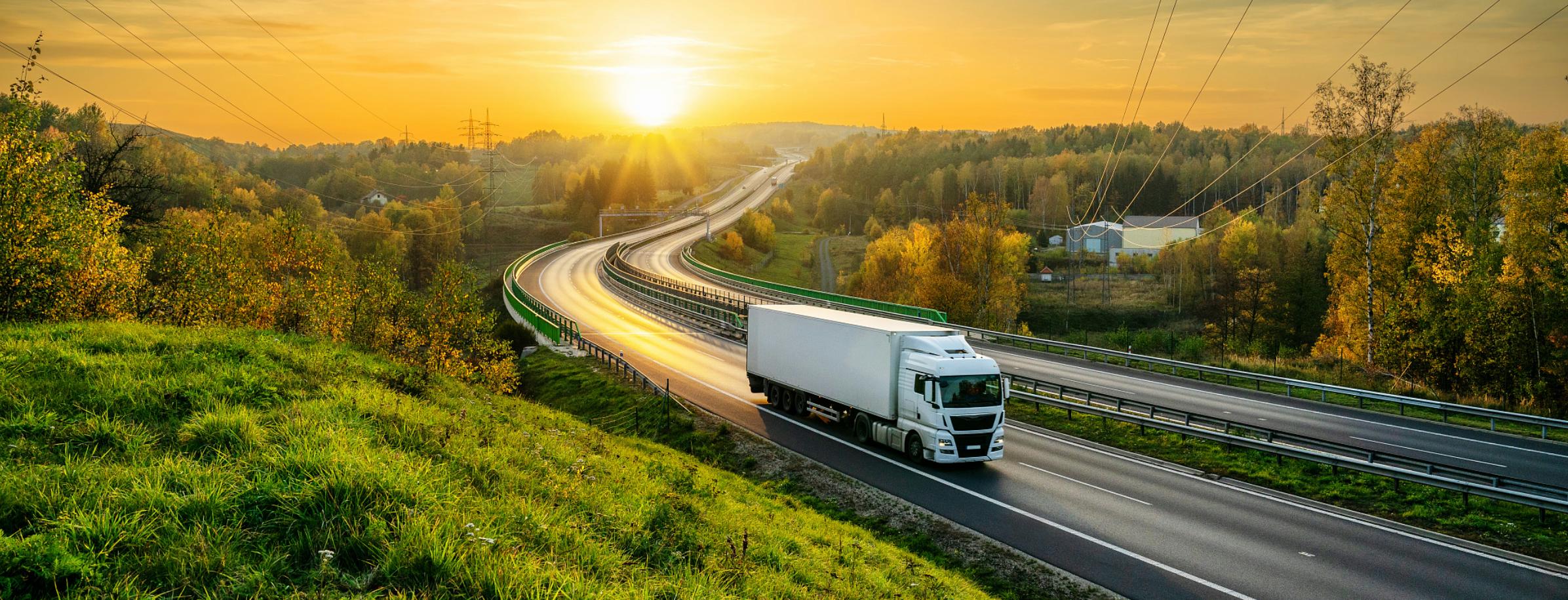 A truck on the road